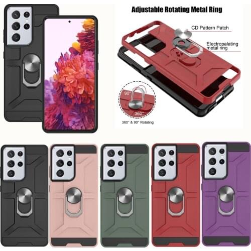 Shockproof Armor Stand Holder Ring Phone Case For Samsung Galaxy S20 S21 FE S21 S21 + S21 Plus S21 Ultra 5G Magnetic Car Cover