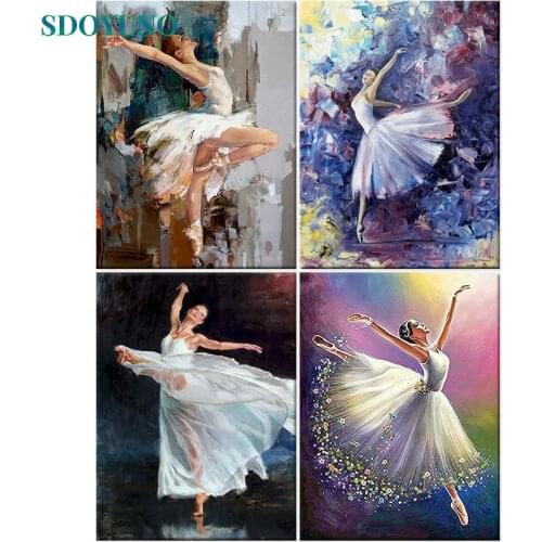 SDOYUNO 60x75cm Painting By Numbers Kits DIY Dancer Pictures By Numbers On Canvas Figure Frame Digital Hand Painting Home Decor