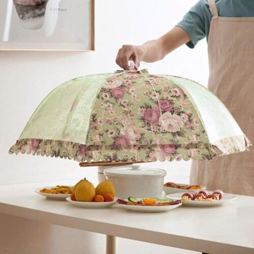 Foldable Food Fly Proof Umbrella Kitchen Food Umbrella Cover Picnic Barbecue Party Fly Mosquito Mesh Net Tent Food Dust Cover