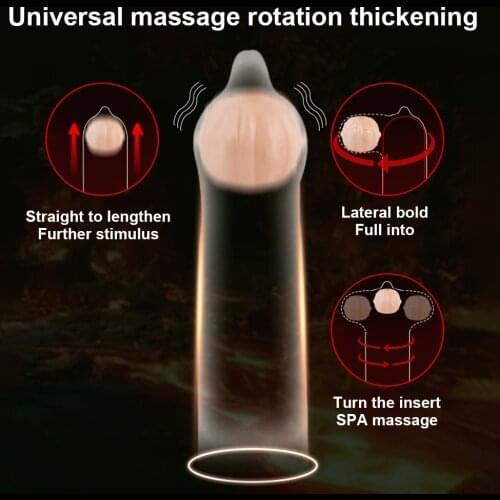 Increase 3cm Penis Extender Beads Reusable Soft Head Attachment Ball Using With Condoms For Penis Enlargement Sex Toy For Men