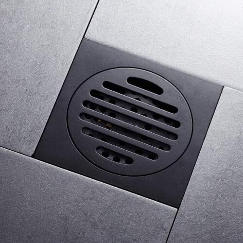Vidric Shower Drains Square Bath Drains Strainer Hair Antique Brass Black Bathroom Floor Drain Waste Grate Drain