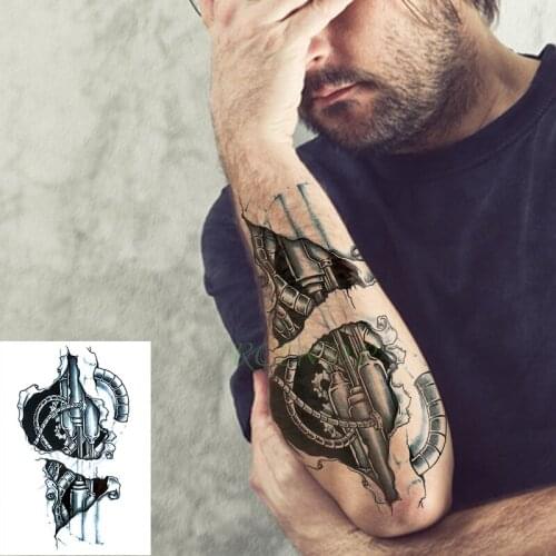 Waterproof Temporary Tattoo Sticker marchine steam pipe tatto flash tatoo fake tattoos for men male women