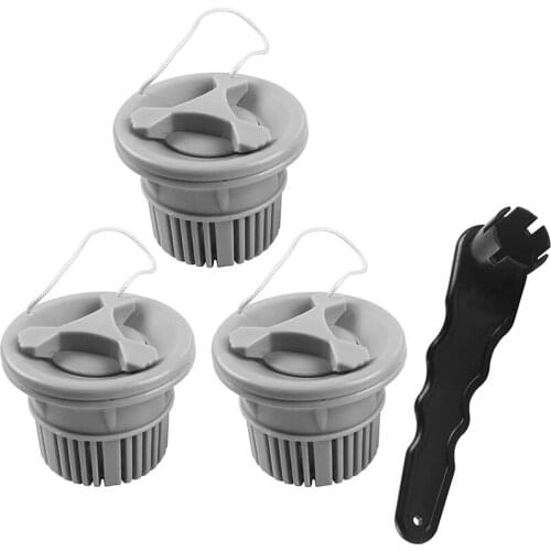 Double Seal 6-Groove Air Valve, 3 PCs Universal Kayak Boat Air Valve for Inflatable Boat Raft Dinghy Kayak Canoe Rafts