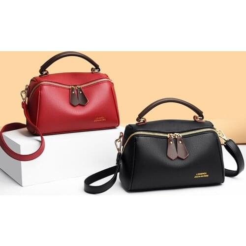 High quality solid color leather handbags luxury designer shoulder bags trendy classic messenger bags 2020 winter new female bag