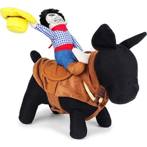 Funny Pet Dog Costume Cowboy Novelty Suit Cat Clothes for Dogs Riding-horse Clothing Outfit Pets Dog Costume Party Suit 38