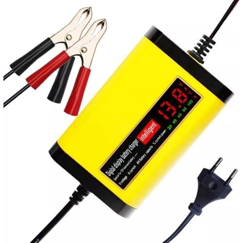12V 2A Motorcycle Car Storage Battery Charger Adapter Power LCD Display Charging Adapter Dry Wet Lead Acid AGM GEL AC 110V 220V