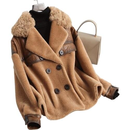 Natural coat, womens jacket, winter, fall, fur wool coats and jackets, plus size, Korean Manto, femme 1853 kj3718