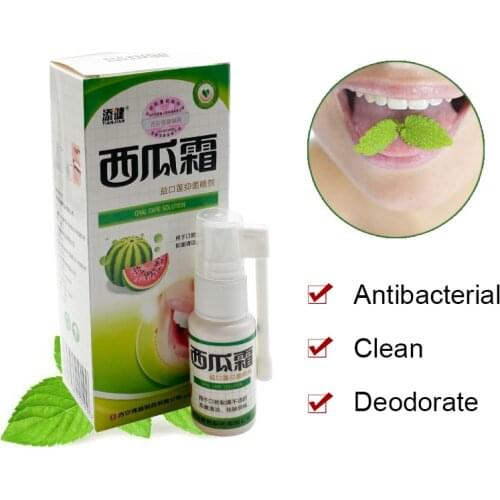 20ML Watermelon Cream Oral Spray Cool Clean Breath Mouth Spray Treating Oral Ulcer Bacteriostatic Cleaning Sore Throat Toothache