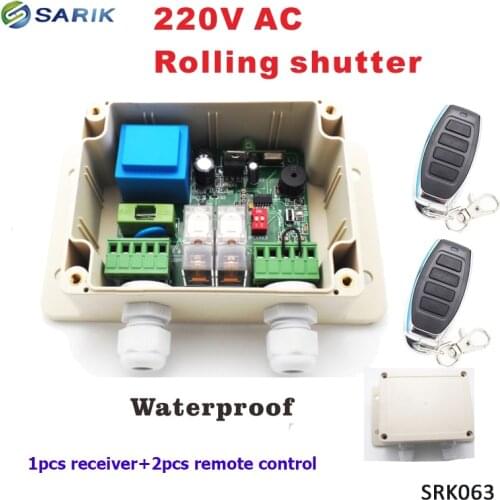 220V Roller Shutters wireless Motor Receiver for Garage Door Controller Remote Universal 2 Channel Receiver 1*receiver+2*remote