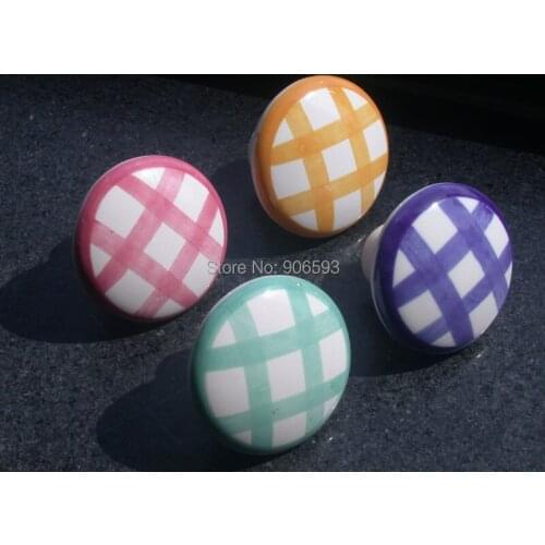 24pcs lot free shipping colourful pattern ceramic cabinet knob