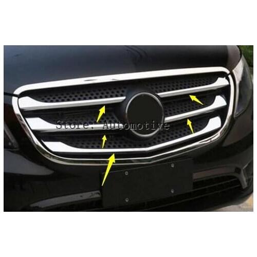 Loyalty 5pcs ABS Chrome for Mercedes-Benz VITO 2016 2017 Car Front Grille Cover Trim Car Accessories Styling