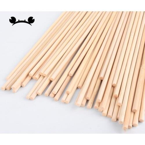 50pcs 30cm Long 3mm-5mm DIY Wooden Round Dowel Rods Pole Stick For DIY Arts Crafts Home Decoration Tool