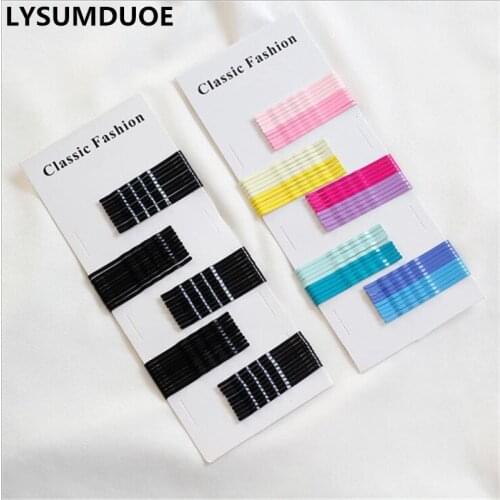 50Pcs/Lot Girls Hair Accessories Korean Fashion Hairclip Solid Candy Color Hairpin Metal Barrette Headdress Hair Clips for Women