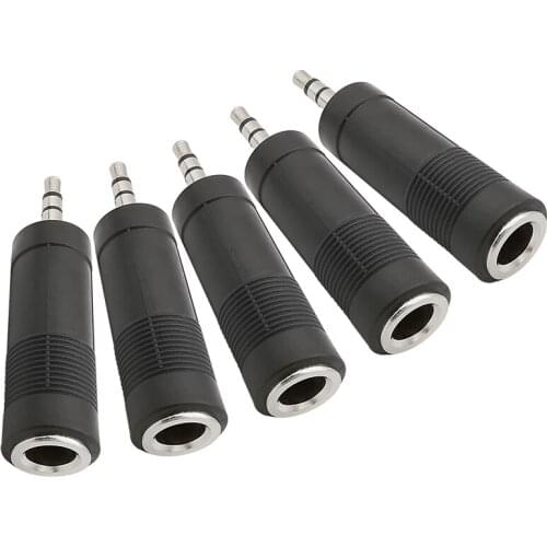 Black 3.5 mm to 6.5 mm Audio Adapter 3.5mm Male Plug to 6.5mm Female Jack Socket Stereo Cable Connector Converter for Microphone