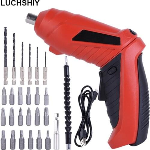 Electric Screwdriver 3.6V Mini Portable USB Charging Cordless Rechargeable Power Drill Screw Driver Kit Household Power Tool Set