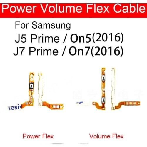 On Off Power Flex Cable For Samsung Galaxy J5 J7 Prime On5 On7 2016 Switch Button Key Side Flex Ribbon Cable Accessories Parts