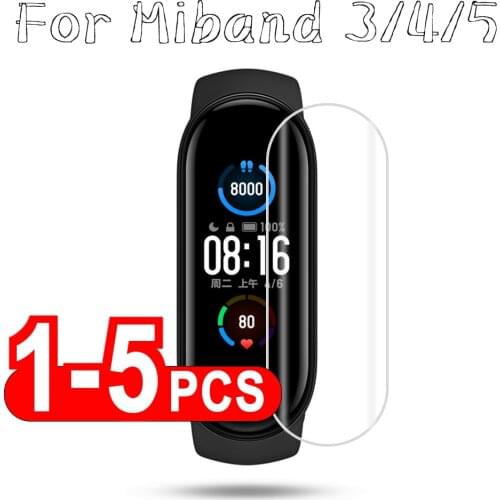 NEW 1/3/5pcs Hydrogel Protective Film for Xiaomi Mi Band 5 4 3 Screen Protection Film Not Tempered Glass Cover Smart Watches