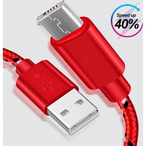 1m 2m 3m Micro USB Cable Nylon Braided Fast Charging Data Cable For Samsung Huawei Xiaomi Android Mobile Phone USB Charger Cord