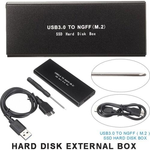 Pohiks 1pc Durable Aluminum Alloy USB 3.0 to M.2/NGFF SATA External SSD Enclosure Reader Converter Adapter For PC Laptop