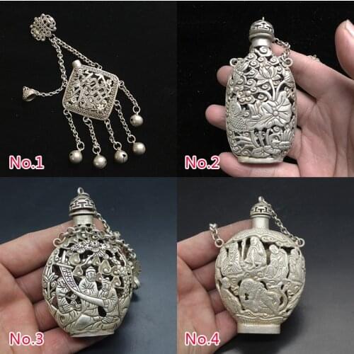 Chinese Miao silver copper retro hollow lotus fish/Eighteen Arhats/Fu Shou/Various sachet pendant ornaments/No.1---No.4 style