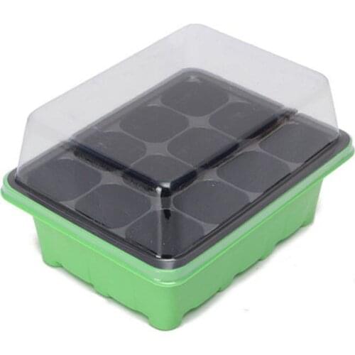 3pcs/set 12 Hole Plant Seed Grow Box Insert Propagation Nursery Seedling Start Tray Case 3 part tray+pot+lid