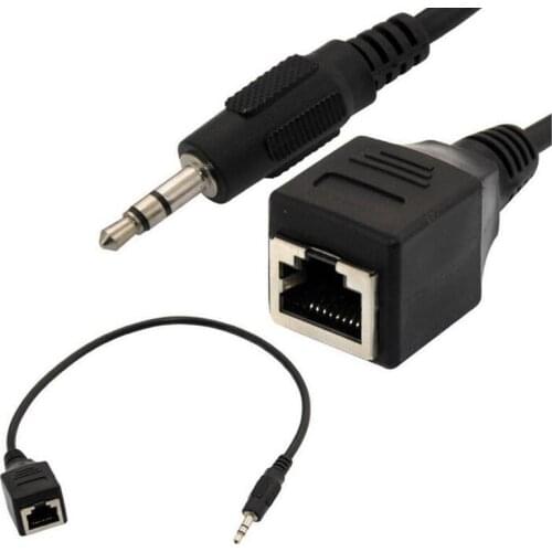 LBSC 3.5mm 1/8" male Plug Audio Cable to RJ45 socket Ethernet Adapter short Cable
