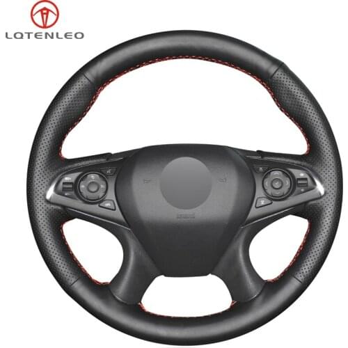 LQTENLEO Black Genuine Leather DIY Hand-stitched Car Steering Wheel Cover For Buick Lacrosse 2015-2018 Enclave CXL 2018