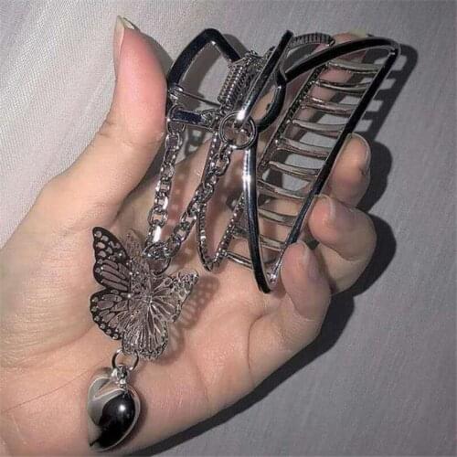 2021 new fashion korean punk butterfly hair claws for women girls gifts hair jewelry fj075