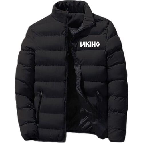 New Mens Winter Odin Viking Valhalla Printing Fashion Classic Zipper Cotton Clothing Warm Current Style Coats Tops Jackets