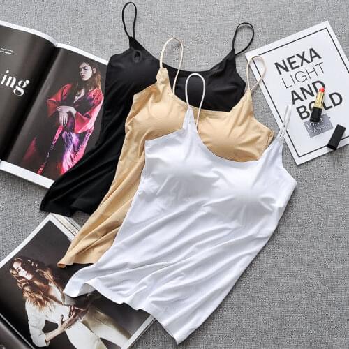 Women 2021 Spring Autumn New Bottoming Sling Underwear Tops Female Solid Color Vest Tops Ladies Fashion Slim Sleeveless Tops J11