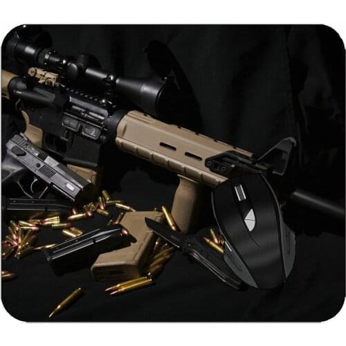 Office Mouse Pad Weapon Colt Ar-15 Rifle Pistol Bullet Mouse Pad With Stitched Edges