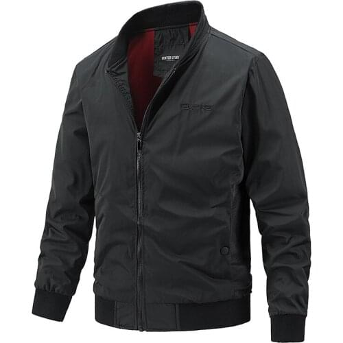 2021Fall & Autumn Mens Thin Jacket Coat Stand Collar Korean Slim Workwear Fashion Casual Business Mens Top Waterproof Clothing