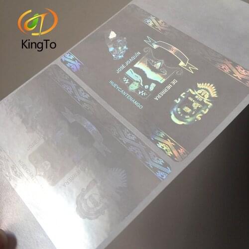 Custom warranty security holographic label card transparent overlay hologram sticker
