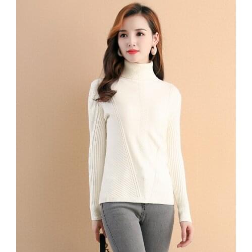 Make hot style turtleneck pullovers women cultivate ones morality joker stretch a turtle neck long sleeve knit unlined upper ga