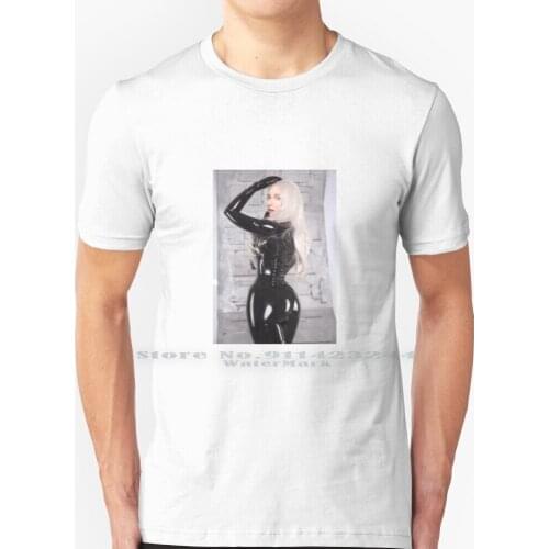 Sexy Latex Woman / Pretty Woman In Latex T Shirt 100% Pure Cotton Femdom Dominatrix Mistress Chastity Slave Pain Dominatix