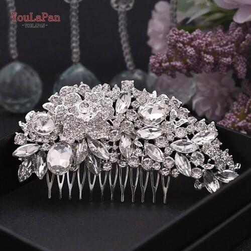 YouLaPan Wedding Party Headdress Bridesmaid Side Comb Bride Hair Clip Handmade Crystal Hair Pins Rhinestone Hair Comb HP300