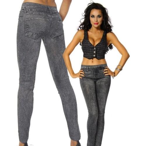Womens Denim Snowflake Skinny Stretch Sexy Pants Soft Tights Woman Jeans