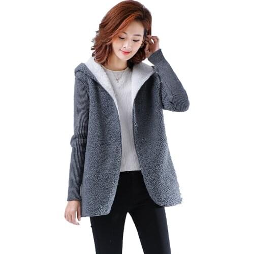 Large size coats female loose age covering meat plus velvet thicken fashion 2020 new autumn winter lamb hair coat womens