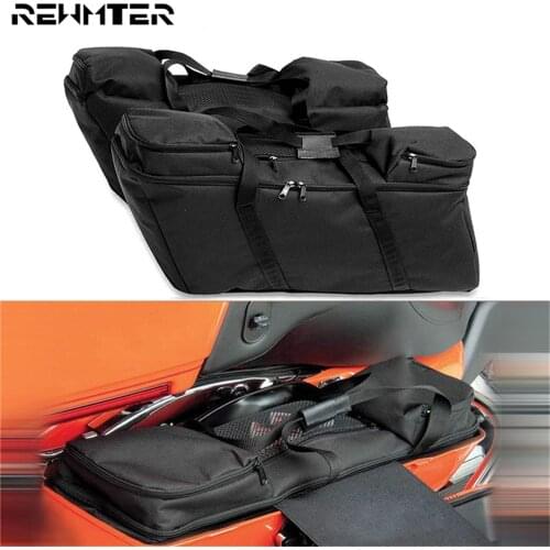 2xMotorcycle Saddlebag Luggage Liners Tour Pack Soft Liner Tool Bags Black For Harley Touring 1993-2018 Electra Glide Road King