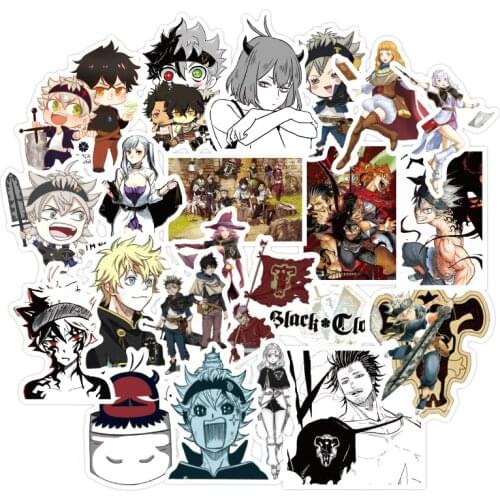 50pcs/pack Black Clover Japanese anime Stickers For Cars Motorcycles Childrens toys Luggage Skateboards Computers Etc