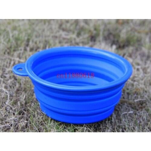 500pcs/lot Free Shipping Portable Dog Cat Pet Collapsible Travel Feeding Feeder Foldable Folding Silicone Bowl 6 colors