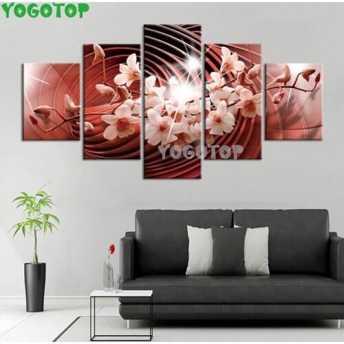 Abstract orchids 5 piece diy diamond painting handmade rhinestone full drill Mosaic diamond embroidery Home decor Flowers ML1532