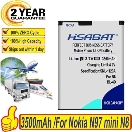 HSABAT 3300mAh BL-4D BL 4D Battery Use for Nokia N97 MINI E5 N8 E7 N8 803 N803 702T E6 N5 210 T7-00