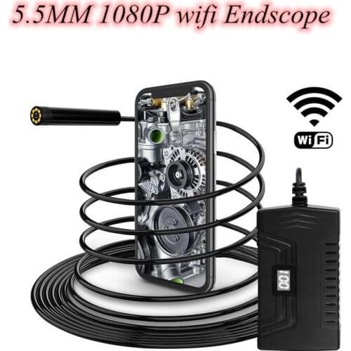5.5mm 2MP 1080P Wireless WIFI Endoscope Camera Image Rotation CMOS Borescope Inspection Tool Micrsocope