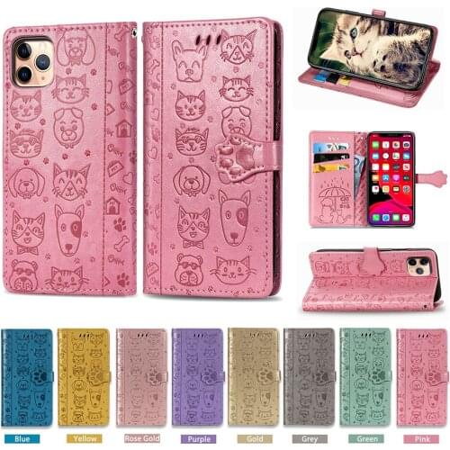 Cute Cat Dog Print Case For Samsung A51 Case on Galaxy M40S M60S A81 M80S A91 M30S A80 A30S A50 A50S A70 Cover Stand Flip case