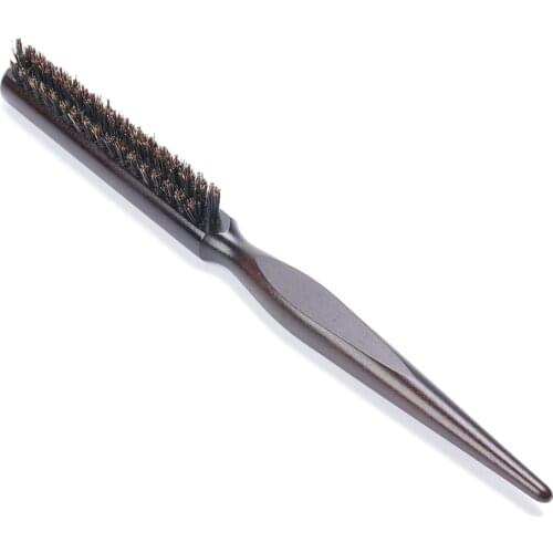 1Pcs Wood Salon Hair Brush Wood Handle Fluffy Bristle Comb Dish Hairdressing Hairstyle Barber Scalp Massage Hair Styling Tool