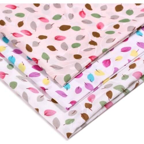 Cheap Sewing Fabric Plain Weave Polyester Fabric Leave Print For Diy Curtains And Handmade Or Apron T97