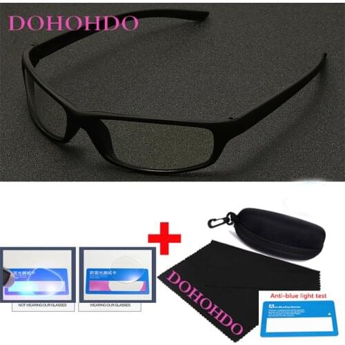 DOHOHDO 2021 Anti Blue Light Glasses Frame For Men Women Retro Square Sport Eyeglasses Fashion Black Clear Lens Gaming Eyewear