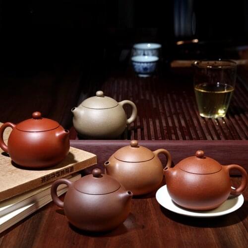 Two 】 yixing recommended teapot famous xiao-lu li pure manual suit five-color xi shi are recommended