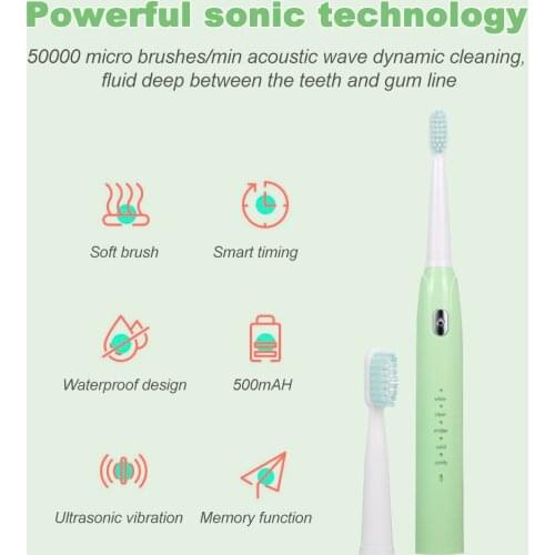 Electric Sonic Toothbrush Electric Toothbrush Rechargeable Adult Waterproof USB Electric Toothbrush Electronic Tooth